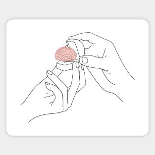 Funny Engagement Brain Ring Magnet